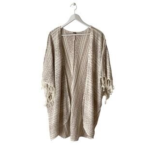 Free People Cream Patterned Wrap